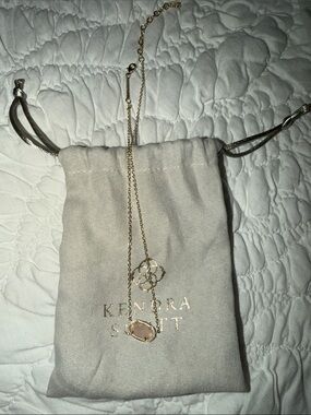 Kendra Scott Gold Necklace with Light Pink Pendant